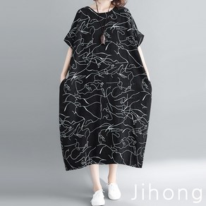 지홍 JIHONG 여름 빅사이즈 항아리 원피스 모음 면마 레이온 XXXL