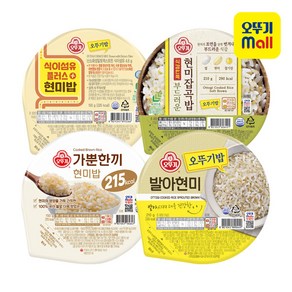 오뚜기밥 발아현미 210g 6개+식감만족 부드러운현미잡곡밥 210g 6개+가뿐한끼 현미밥 150g 6개+식이섬유플러스 현미밥 150g 6개, 1세트, 4.32kg