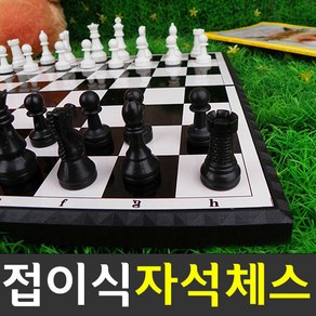 에이크롬 휴대용 자석체스/접이식 체스 게임/체스판/보드게임, 1개