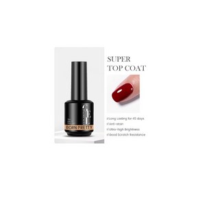 BORN PRETTY - 15mm 젤 베이스 네일 광택제, Supe Top Coat, 1개, 15ml