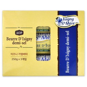 [해핑몰] 코스트코 이즈니 AOP 가염버터 750g (250g x 3개입) 프랑스 버터 냉장발송, 3개, 250g, 단일옵션