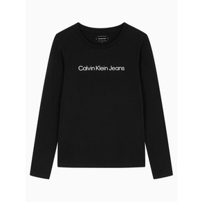 캘빈클라인 진 CALVIN KLEIN JEANS 여성 인스티튜셔널 로고 스트레이트핏 긴팔 티셔츠 J225484 BEH 436809