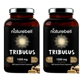 NatueBell 네이처벨 트리뷸러스 1500mg Tibulus 200캡슐 2팩, 2개, 200정