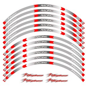 새로운 오토바이 휠 스티커 스트라이프 반사 림 스즈키 하야부사용 12 피스, 16, 1개