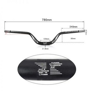 자전거 핸들 바 알루미늄 합금 산악 mtb 강화 720780mm 제비 mtb 액세서리 new, 협력사, 08-실버 780mm, 1개