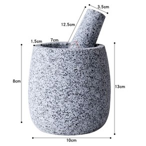 돌절구 가정용 약 마늘 방망이 맷돌 사발, 화강암 물방울 트럼펫 돌 망치 - 뚜껑을 보냅니다, 1개