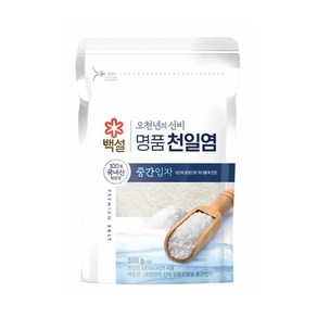 (실온)[백설]오천년의신비 명품천일염(중간입자)500g, 500g, 5개