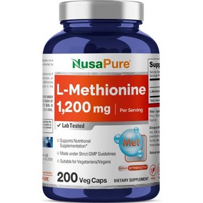 누사퓨어 L 메티오닌 1200mg 200캡슐 비, 1개, 200정