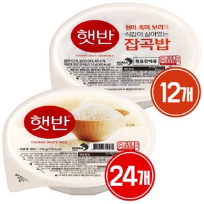 [실속형 세트상품] 햇반 백미24개 + 매일잡곡밥12개, 210g, 1세트