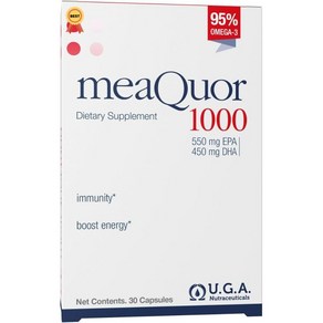 MEAQUOR 1000 30 캡슐 캡슐당 1000mg의 EPA DHA 오메가3 5성급 IFOS, 1개, 30정