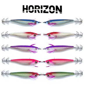 HORIZON 골든 레이저 에기 문어 갑오징어 쭈꾸미 5개 10개 세트, 수박, 85g, 90mm