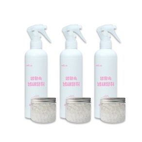 효과 빠른 생활속 냄새탈취제(무향) 300ml+비즈용기 스프레이 탈취제 음식 담배 신발 옷장 악취 제거