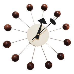 비트라 볼 클락 8colo 인테리어 우드 무소음 저소음 디자인 인테리어 벽시계 Ball Wall Clock, 월넛