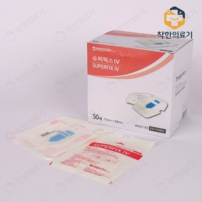 슈퍼픽스 IV 카테터고정 밴드 70mm X 88mm 50매입 멸균 의료기구클립, 없음, 1개