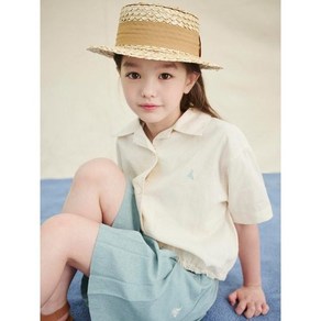 빈폴키즈 반팔티 공식브랜드관 BEANPOLE KIDS 여아 클래식 리넨 상하 세트 베이지 (BI5465G06A) 아동패션 선물용