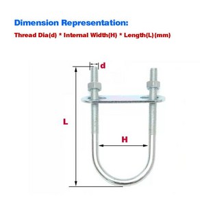 확장 아연 도금 U-볼트 U-나사 U-클램프 라이딩 볼트 클립 후프 M6MN8M10M12