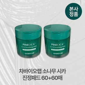 [본사정품/더블기획] 차바이오랩 저자극 비건 소나무 시카 진정패드 60+60매 2in1패드 n통템 쿨링 피부회복 초극세사 시트 솔잎추출물 병풀추출물, 2개, 60매입