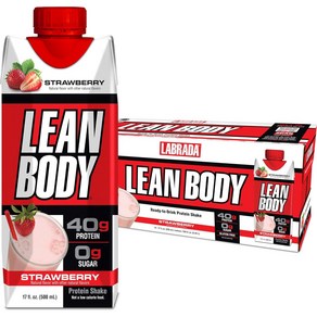 LABRADA 라브라다 린바디 프로틴 쉐이크 500ml 12개 스트로베리 맛 - Lean Body Ready-to-Dink