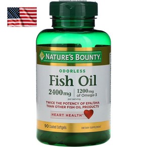 Natues Bounty Fish Oil 네이쳐스 바운티 피쉬 오일 오메가3 90캡슐, 1개, 90정