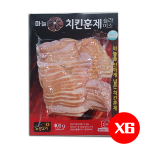 노랑오리 마늘치킨 훈제 슬라이스 400g, 6개