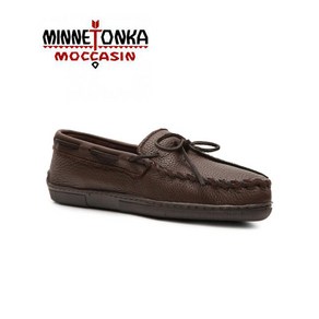 미네통카 여성 모카신 Minnetonka CLASSIC MOOSEHIDE 초콜릿, 6.5, 1개