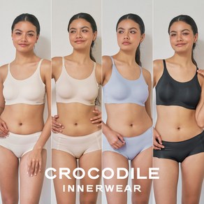 [크로커다일] 감탄브라 소프트핏 쉘론 스트랩 패드일체형 브라+팬티 8종세트 CDW5M09101112_T