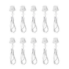 YSSHOP 10 pcs 1/25 규모 인형 집 미니어처 전등 갓 led 책상 램프 빛, 18mm, 플라스틱, 화이트, 10개