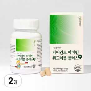 휴나인 기운찬 하루 자이언트 파바빈 쿼드러플 플러스 프로테인 돼지감자 구아콩 60정, 30g, 2개