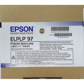 엡손코리아 ELPLP97 정품램프(EB-X51 EB-972 EB-992F EB-FH06 EB-W51 EB-E10 EB-X51 EB-W41 EB-S41 용 램프), 1개