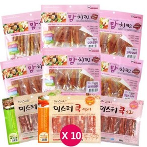 맘쿡 / 미스터쿡 x 10개 강아지 사사미간식 애견간식, 맘쿡-오도독미니닭갈비x10개, 300g