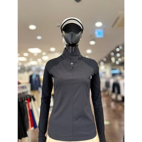 5F [신사] 파사디 골프 여성 홀터넥 메쉬 배색 티셔츠 봄 골프 아이템 [블랙 화이트] P24STP105X