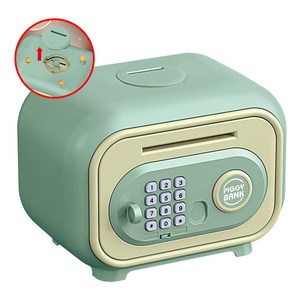 사각 미니금고 지폐 디지털 비밀번호 저금통, 미니 네모 금고-그린