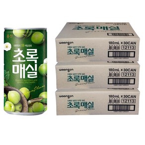 웅진 초록매실 180ml x 90캔(30캔-3박스), 85개