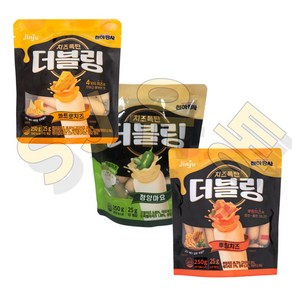 진주햄 천하장사 치즈폭탄 더블링 소시지 3종세트 (콰트로 청양마요 뿌링) 1봉당 250g 3봉 1세트 학교 단체 유치원 아이들간식 행사