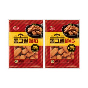 동원 통그릴 비엔나 소시지 1kg 통소세지 그릴소세지, 2개