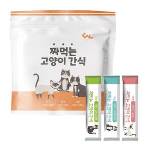 씨엔앨라이프 짜먹는 고양이 간식 15g, 참치10p + 연어10p + 닭고기10p, 1세트