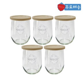 [WECK] 1062ml (No745) 유리병+PE뚜껑 5개, PE베이지 5개
