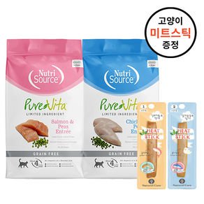 퓨어비타 캣 그레인프리 치킨 연어 1kg 3kg 6.8kg 고양이 사료, 퓨어비타 연어 6.8kg+미트스틱2p, 1개