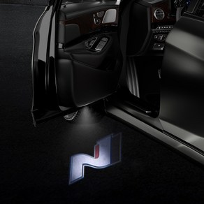 차량용 HD 문짝 웰컴 라이트 LED 프로젝터 램프 N 퍼포먼스 I10 I20 I30 I40 IX25 IX35 벨로스터 코나 로고 1/2 개, [02] 2개, 1개