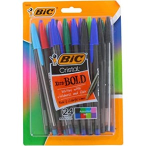 Bic Cistal Xta Bold 볼펜 1.6mm 멀티 컬러 24개 팩x2 총48개, 단일옵션