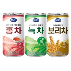 Yotta 참맑은 보성 녹차 홍차 보리차 175ml 미니캔음료 업소용음료수 노래방 피씨방 식당 모텔 장례식장 캔음료, 90개