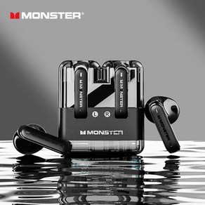 오리지널 몬스터 게이밍 이어폰 블루투스 5.3 TWS 무선 헤드셋 HIFI 사운드 이어버, XKT12 Black, XKT12 Black