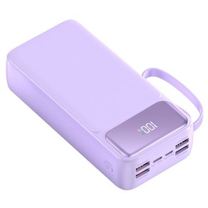 텅기 대용량 고속충전 멀티단자 보조배터리 30000mAh, 퍼플