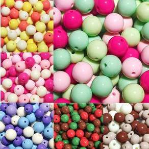 (20pcs)14mm 믹스색 아크릴컬러비즈, (R32-4)포도쥬스, 믹스랜덤20pcs