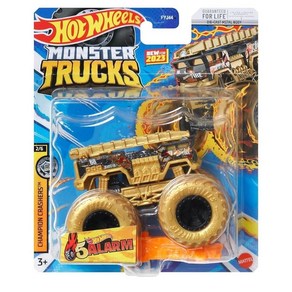 Hot Wheels Monste Tucks 5 알람 커넥트 및 크래시 카 포함 골드 739828, 1개