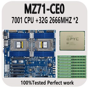 MZ71 CE0 REV 1 X 마더보드 32GB DDR4 2666 EPYC 7261 7251 7371 7351 7301 7281 735P 7451 7401 740P 7601 755, 6) AMD 7551P cpu, 1개