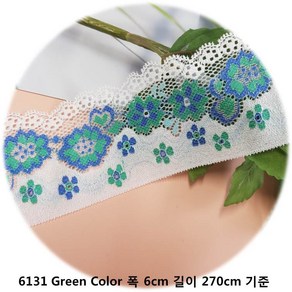 dklace 스판레이스 6131 폭 6cm 길이 90cm 270cm 450cm 기준, Geen_3, 1개