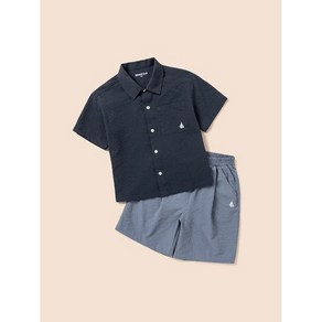 [브랜드정품]빈폴키즈 [BEANPOLE KIDS] 클래식 시어서커 상하 세트 네이비 (BI5465U01R) 여름등교등원룩 반팔상하복