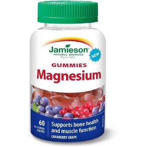 (캐나다직송) 자미에슨 마그네슘 젤리형 60구미 뼈건강 치아건강 젤리비타민 구미비타민 Jamieson Magnesium Gummies Canbey Gape, 1개, 60정