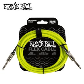 어니볼 플렉스 기타 케이블 10피트 스트레이트/스트레이트 ERNIEBALL FLEX GUITAR CABLE STR/STR 10FT (P06414), 1개